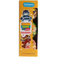 Подарочный набор шариков для ванны «Трое из Простоквашино» с магнитной карточкой (пазл) внутри 115 г